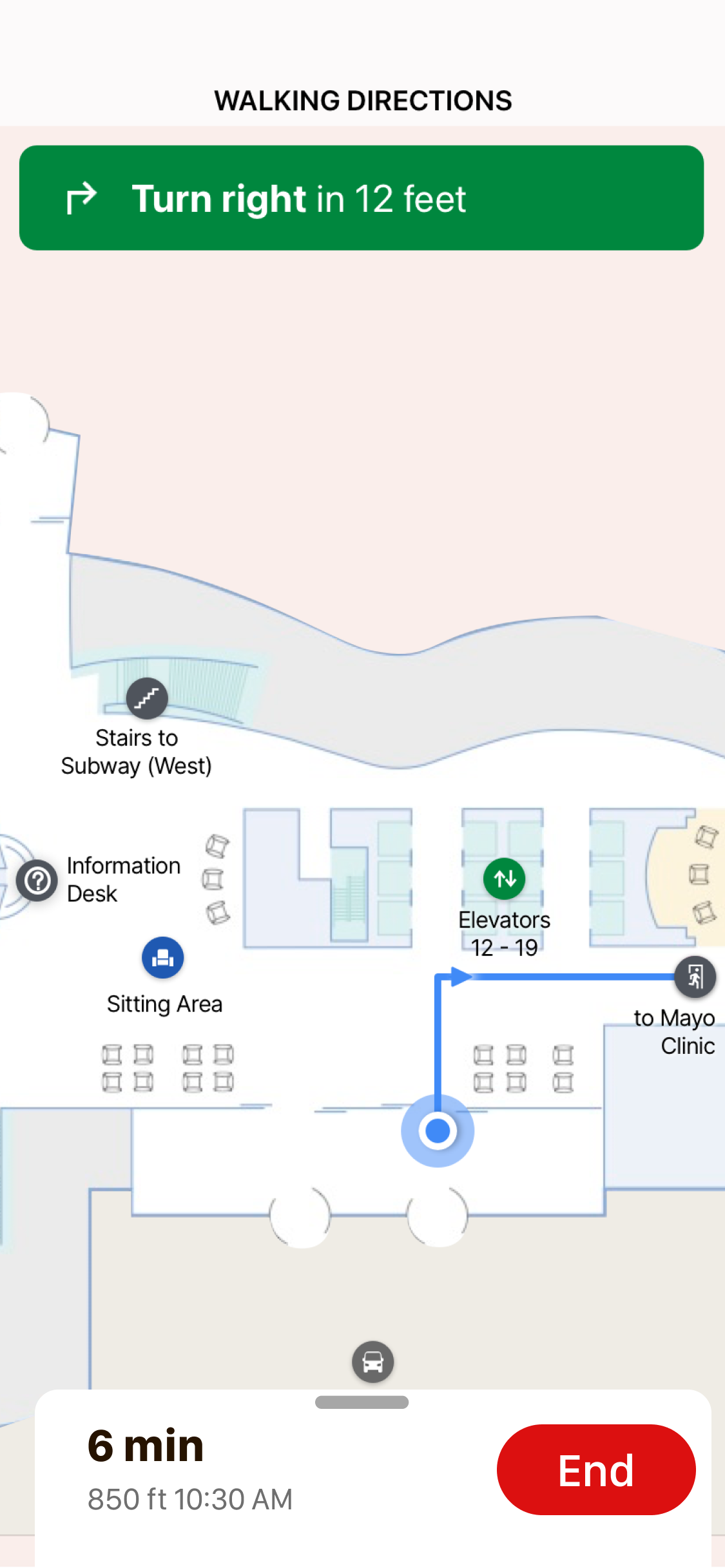 Navigation end screen