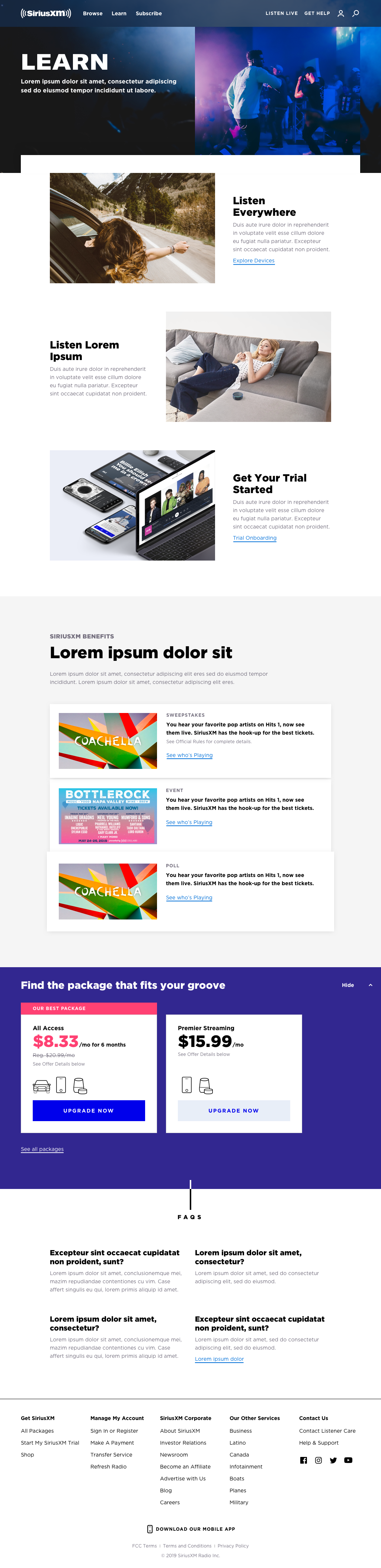 Learn page high fidelity